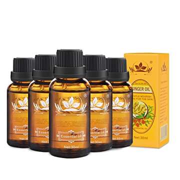 Ownest 5 Pack Ginger Massage Oil for Relaxation and Wellness