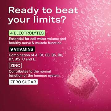 Waterdrop Electrolyte Cubes, Berry Flavor, Zinc, 9 Vitamins & 5 Electrolytes, On The Go Water Enhanc...