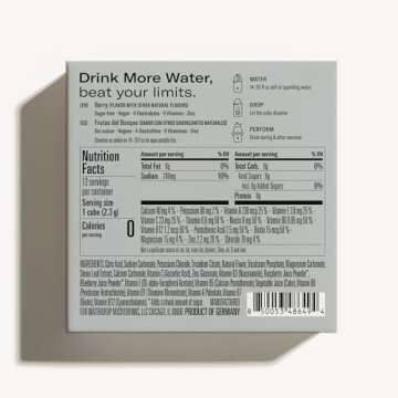 Waterdrop Electrolyte Cubes, Berry Flavor, Zinc, 9 Vitamins & 5 Electrolytes, On The Go Water Enhancer for Still & Sparkling Water, Calorie Free, Zero Sugar, Gluten Free, Non GMO, Vegan, 24 CT