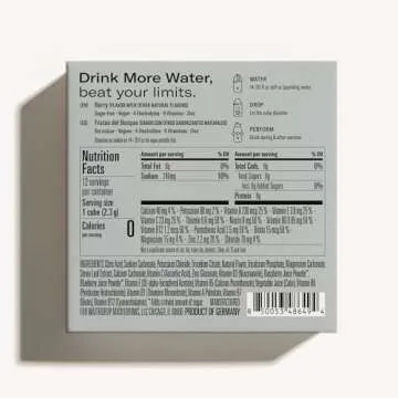 Waterdrop Electrolyte Cubes, Berry Flavor, Zinc, 9 Vitamins & 5 Electrolytes, On The Go Water Enhancer for Still & Sparkling Water, Calorie Free, Zero Sugar, Gluten Free, Non GMO, Vegan, 24 CT