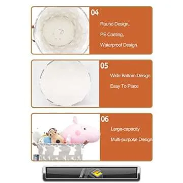 HKEC 19.7’’ Waterproof Foldable Storage Bin, Dirty Clothes Laundry Basket, Canvas Organizer Basket for Laundry Hamper, Toy Bins, Gift Baskets, Bedroom, Clothes, Baby Hamper(Gray Deer Pattern)