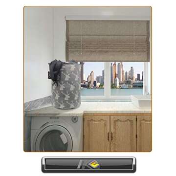 HKEC 19.7’’ Waterproof Foldable Storage Bin, Dirty Clothes Laundry Basket, Canvas Organizer Basket for Laundry Hamper, Toy Bins, Gift Baskets, Bedroom, Clothes, Baby Hamper(Gray Deer Pattern)