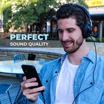Philips SHP6000 Wired Headphones Studio Monitor & Mixing DJ Stereo Headsets Over Ear Headphones Wired Noise Isolation with High Resolution Audio, Deep Bass and Superior Comfort