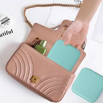 LETURE PU Leather Small Jewelry Box, Travel Portable Jewelry Case for Ring, Pendant, Earring, Necklace, Bracelet Organizer Storage Holder Boxes (Blue)