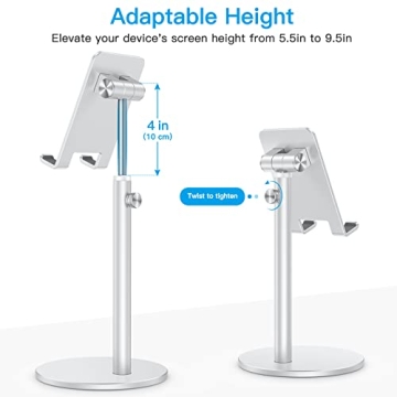 OMOTON Adjustable Aluminum Phone Holder for Desk 4-11"