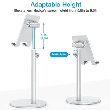 OMOTON Adjustable Aluminum Phone Holder for Desk 4-11"