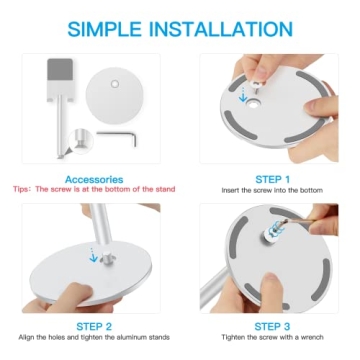 OMOTON Adjustable Aluminum Phone Holder for Desk 4-11"