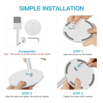 OMOTON Adjustable Aluminum Phone Holder for Desk 4-11"