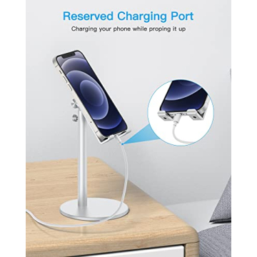 OMOTON Adjustable Aluminum Phone Holder for Desk 4-11"