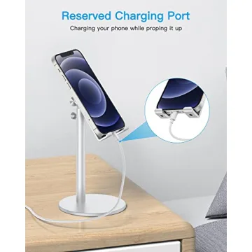 OMOTON Adjustable Aluminum Phone Holder for Desk 4-11"