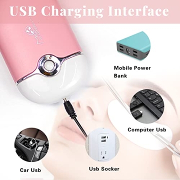 GreenLife® USB Rechargeable Portable Mini Fan Cooling Fan Bladeless Handheld Eyelash dryer Mini Handheld Fan Air Conditioning Blower for Eyelash Extension (Purple)