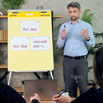 Flip Chart Easel Pad with Lines, 25" x 30" Chart Paper, 2 Pk 30 Ct. Poster Paper, Teaching Supplies, Classroom Essentials, Classroom Must Haves Easel Paper | 4 Ct. Poster Markers, Flip Chart Markers