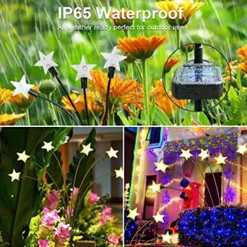 Keevvon Solar Garden Lights - New Upgraded Solar Firefly Swaying Light, Solar Outdoor Lights, High Flexibility Iron Wire Solar Garden Decoratiion Lights for Yard Patio Pathway, Warm White 2 Pack