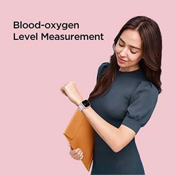 Amazfit Bip U Pro Smart Watch for Women, Alexa Built-In, Health & Fitness Tracker with GPS, 60+ Sport Modes, Blood Oxygen Heart Rate Sleep Monitor, 5 ATM Water Resistant, for iPhone Android(Pink)