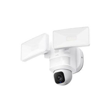 eufy Floodlight Camera E30, Security Camera Outdoor, 360° Pan and Tilt, AI Detection and Tracking, ...