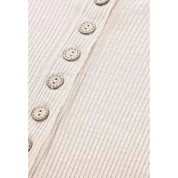 BTFBM Women Long Sleeve Shirts Solid Button V Neck Lace Sleeves Slim Fit Casual Fall Shirts 2025(Lace Beige, Medium)