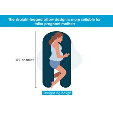 QUEEN ROSE Pregnancy Pillows for Sleeping, U Shaped Body Pillow for Pregnancy, 65 inch Maternity Pil...