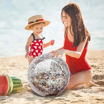 Stunning 5 Pack Sequins Beach Balls for All Ages