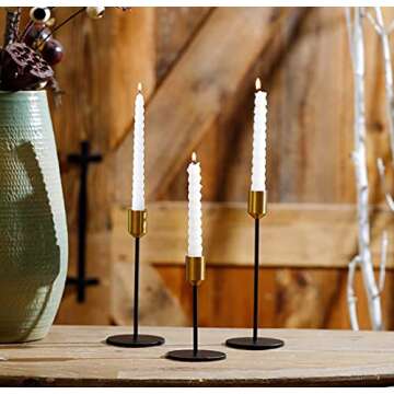 Elegant Denique Candlestick Holders Set of 3 for Home Decor