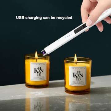 MeeToo Electric Candle Lighter Rechargeable Type-C - Gifts for Wife Men Women Nana, USB Plasma Arc W...