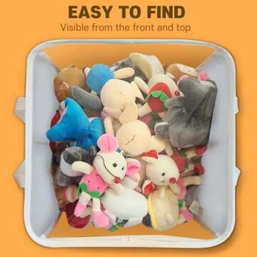 holay 2-Pack 12" Cube Storage Bins [White] - 27L Capacity PVC Boxes Transparent Lid & Handles - Durable & Foldable - Multi-Purpose Toy, Clothes, Blocks Organizer for Kids, Toddlers, Playroom (Large)