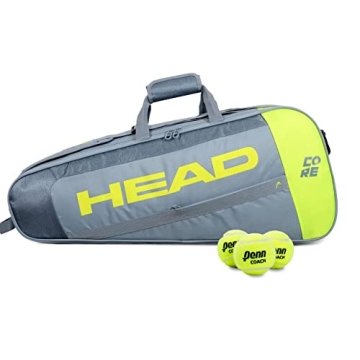HEAD Core 3R Pro Tennis Racquet Bag - Grey/Yellow, Large