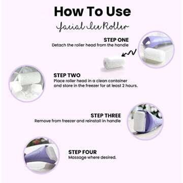 ROSELYNBOUTIQUE Ice Roller for Face Wrinkles Fine Lines Puffiness Stick Massager Facial Skin Care Tools Self Care Gifts for Men Women (Purple)
