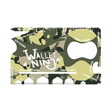 Wallet Ninja - 18 in 1 Credit Card Sized Multitool (TSA Airplane Approved) (CAMO)