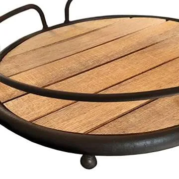 Rustic Round Serving Tray for Chic Home Décor