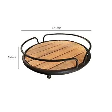 Rustic Round Serving Tray for Chic Home Décor