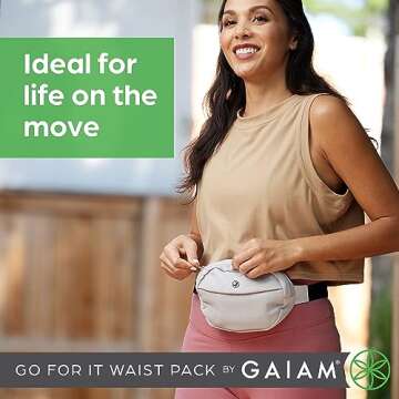 GaiamGo for It Waist Pack, Adjustable Fanny Pack Crossbody Bags for Women & Men - Waterproof Cross B...