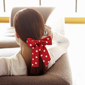 Jaciya 6 Pieces Satin Hair Scrunchies for Hair Bowknot Silk Satin Scarf Hair Ties Pattern Leopard Animal Print Hair Scrunchy Hair Bow Accessories for Women