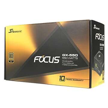 Seasonic FOCUS GX-550, 550W, Full-Modular, Fan Control in Fanless, Silent, and Cooling Mode, Perfect Power Supply for Gaming and Various Application, SSR-550FX.