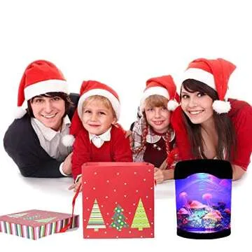 CALOVER Ocean Decor Electric Jellyfish Tank Aquarium Night Light with Color Changing Light Effects Home Decorations for Living Room