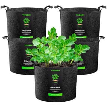 VIVOSUN 5-Pack 25 Gallon Plant Grow Bags Perfect for Urban Gardening