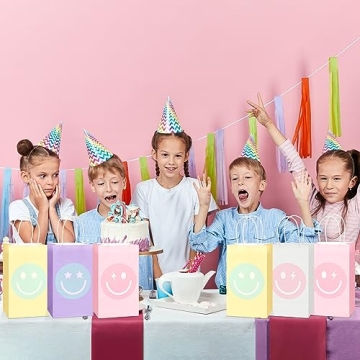 16PCS Smile Face Gift Paper Bags - Perfect Party Favors