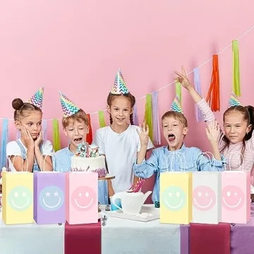 16PCS Smile Face Gift Paper Bags - Perfect Party Favors