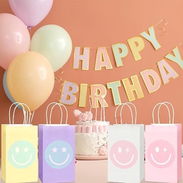 16PCS Smile Face Gift Paper Bags - Perfect Party Favors