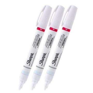 Sharpie Oil-Based Paint Marker, Medium Point, White Ink, 3 Markers (35558)