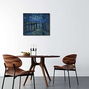 Wieco Art Starry Night Over the Rhone by Van Gogh Classic Oil Paintings Reproduction Modern Seascape...