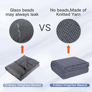 Guohaoi Knitted Weighted Blanket(Light Grey 50"x75" 15lbs),Home Décor Cooling Throw Blanket for Hot Sleepers,Hand Made Chunky Knit Heavy Blanket for Adults Use on Full Size Bed