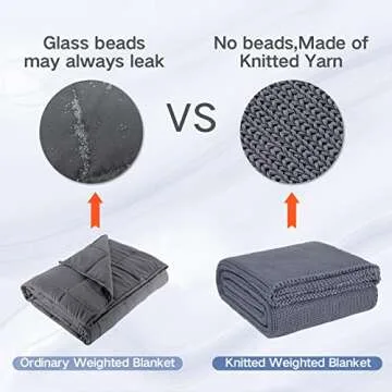 Guohaoi Knitted Weighted Blanket(Light Grey 50"x75" 15lbs),Home Décor Cooling Throw Blanket for Hot Sleepers,Hand Made Chunky Knit Heavy Blanket for Adults Use on Full Size Bed