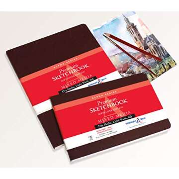 Stillman & Birn Alpha Series Softcover Sketchbook, 5.5" x 8.5", 150 gsm (Heavyweight), White Paper, Medium Grain Surface