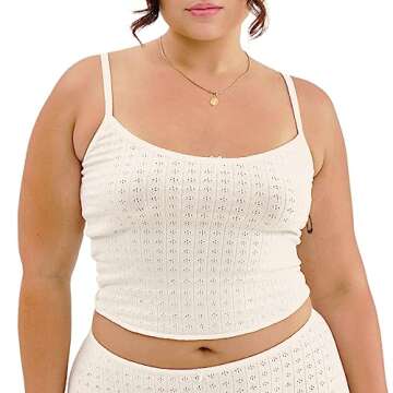 Argeousgor Women Y2k 2 Piece Shorts Set Bow Sleeveless Square Neck Cami Top with Shorts Pajamas Sets Sleepwear (11-White, S)