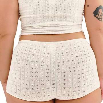 Argeousgor Women Y2k 2 Piece Shorts Set Bow Sleeveless Square Neck Cami Top with Shorts Pajamas Sets Sleepwear (11-White, S)