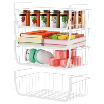 Comfecto Under Shelf Basket, 2 Pack Stainless Steel Wire Rack for Cabinet Thickness Max 1.2 inch, Sp...