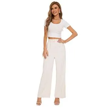 FUNYYZO Women's Wide Leg Pants Comfortable Fashion Trousers