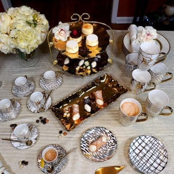 Matrix Gold-Plated Coffee Mug Set - Luxury Design