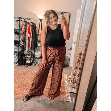 Stylish High Waist Leopard Print Palazzo Pants for Women
