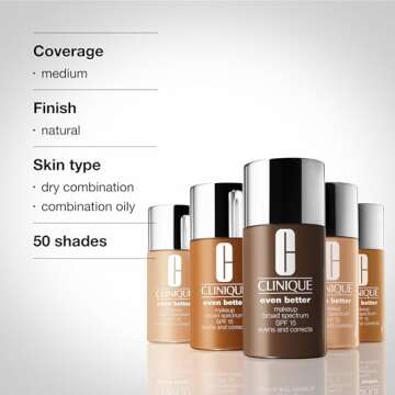 Clinique Even Better Makeup Medium Coverage Foundation Broad Spectrum SPF 15 | Evens Skin Tone + Reduces Dark Spots, Neutral, 1 Fl Oz